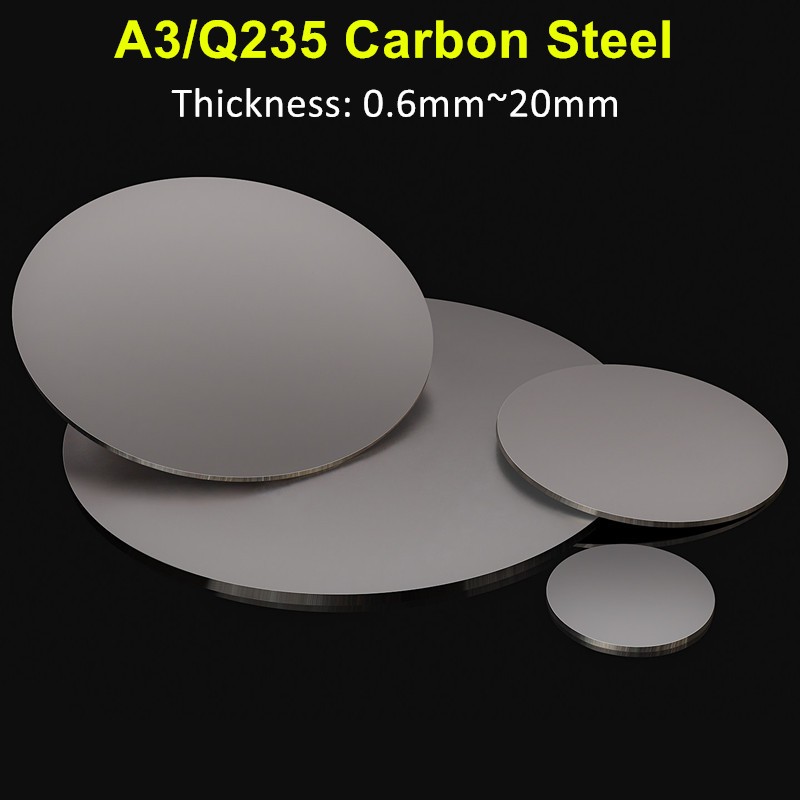 Q235 เหล็กคาร์บอนแผ่นกลมแข็ง, 0.6 มม.ถึง 20 มม.หนา,A3 เหล็กวงกลมแบนสําหรับ DIY Craft Hardware Spacer