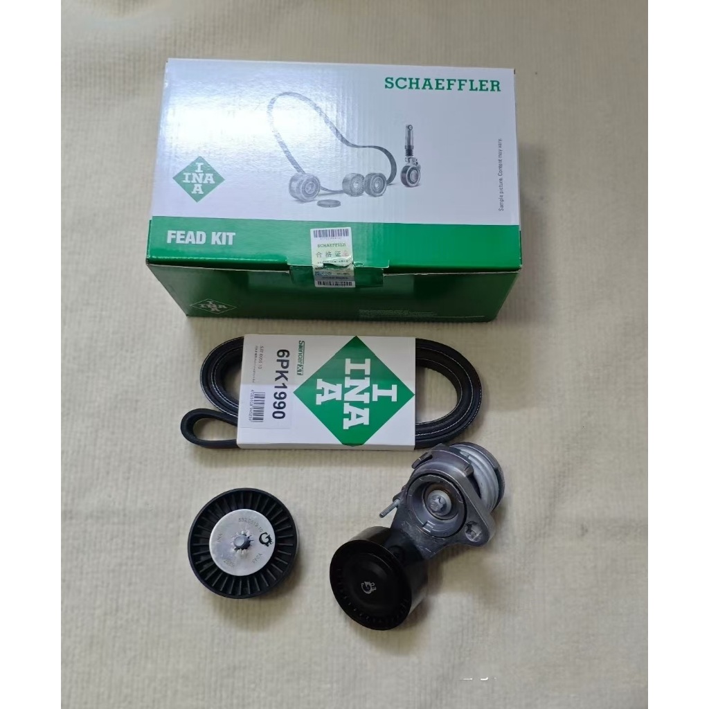 INA DRIVE BELT TENSIONER IDLER PULEY สําหรับ BMW 3.0L N52 N52B30 E83 E90 E92 328 528 X3 | OE 1128862
