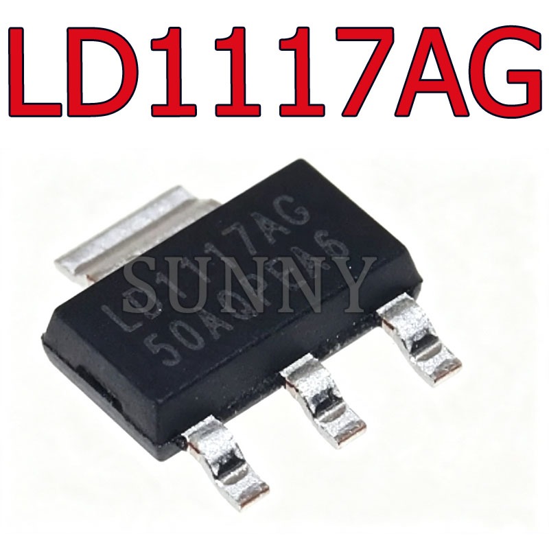 10 ~ 50PCS ของแท้ LD1117AG-50-AA3-AR SOT-223 Linear เครื่องปรับแรงดันไฟฟ้า (LDO) ชิป