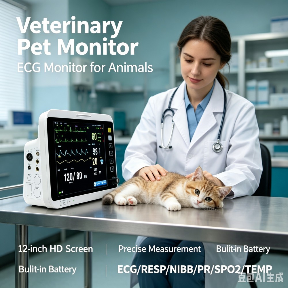 40 ซม.Veterinary ECG Monitor ความแม่นยําสูงแมวสุนัข Seminal Life Symbol Monitor สัตว์โรงพยาบาลสัตว์เ