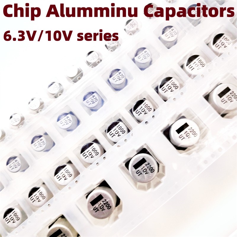 SMD อลูมิเนียม Electrolytic Capacitor 6.3V 10V 47UF 100UF 220UF 330UF 470UF 1000UF ขนาด 100 ชิ้น/เซ็ตสูงอุณหภูมิชิป Capacitor สําหรับ PCB Power Supply ซ่อมอิเล็กทรอนิกส์ Co