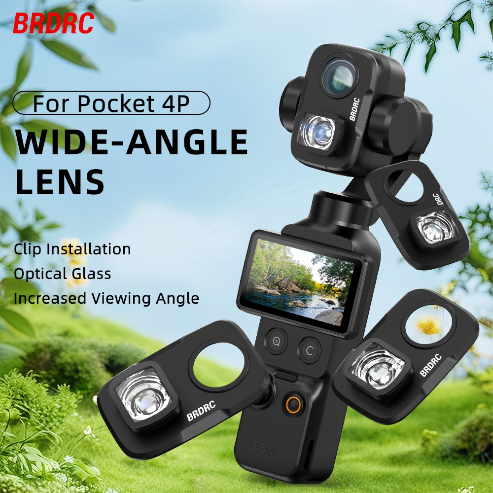 สําหรับเลนส์มุมกว้าง DJI OSMO POCKET 4P 108 ° เลนส์ขยายเลนส์ป้องกันอุปกรณ์เสริมกรองภายนอก
