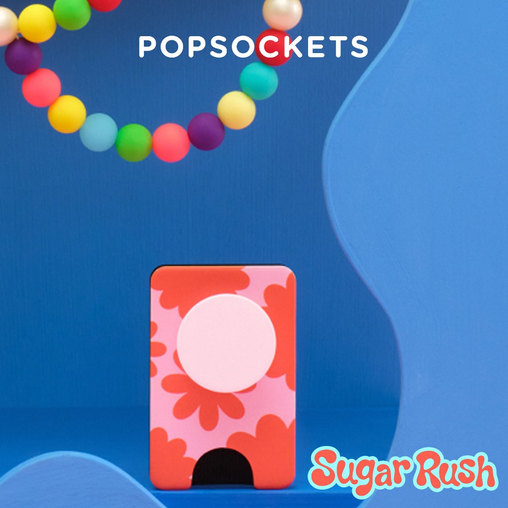 PopSockets Sugar Rush PopWallet+ for MagSafe | The Premium Phone Grip and Phone Wallet | MagSafe Phone Stand and MagSafe Phone Mount Compatible
