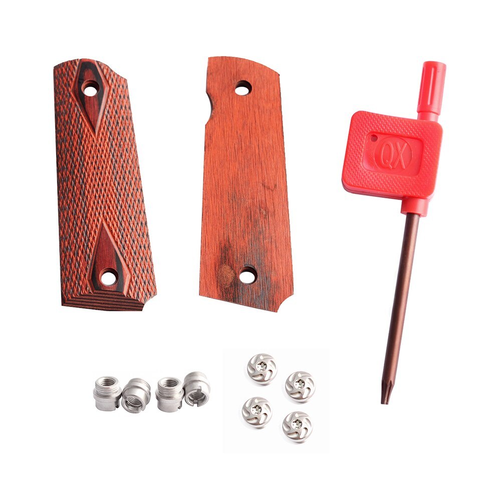 ของแต่งจักรยาน 1911 Fuull siize griips COOLLT Gooveerrnmenent Ammbbii Cuut Rosewood
