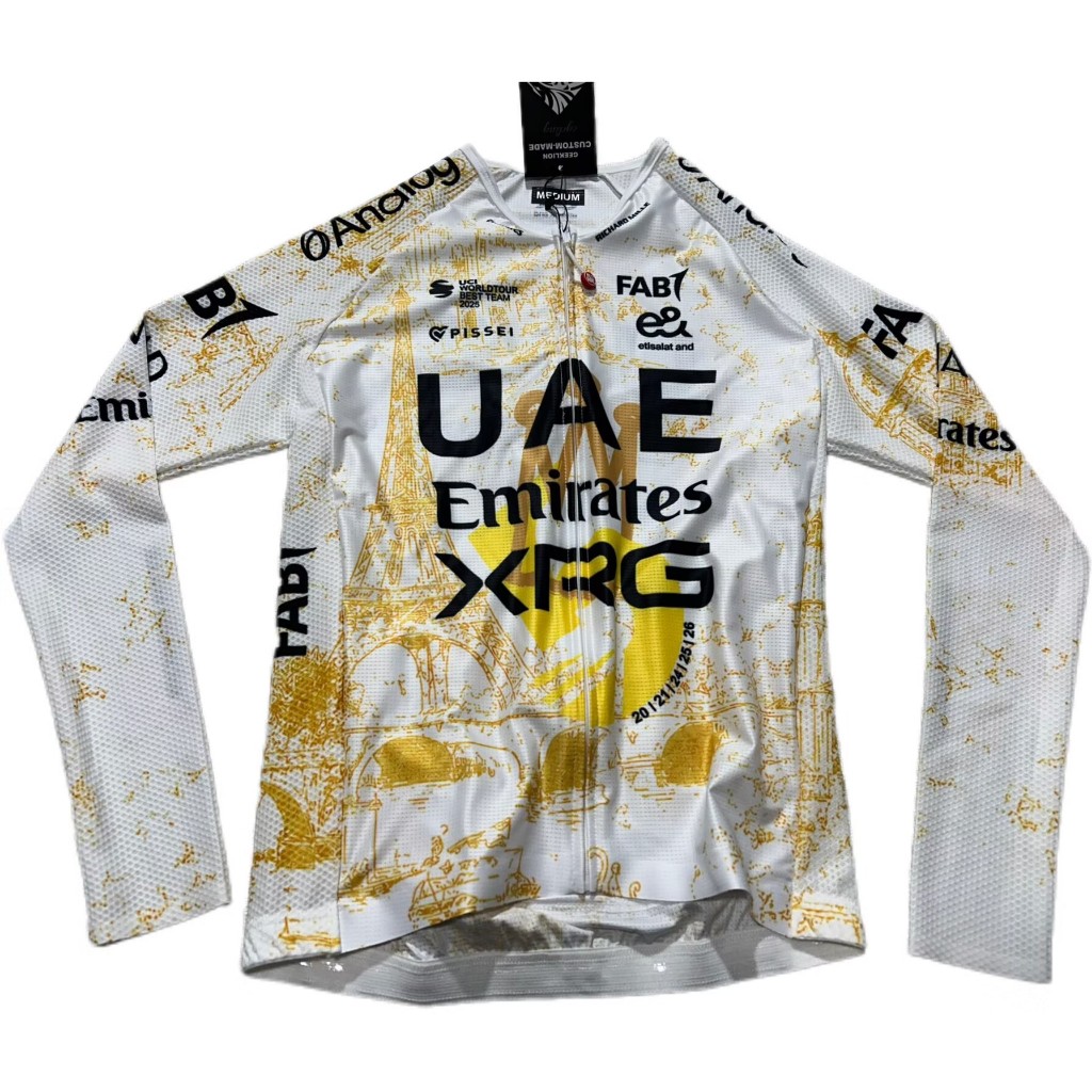 UAE Emirates XRG Cycling Jersey Taedej Pogacar 5 Tour De France Paris Limited Breathable Road Bike J