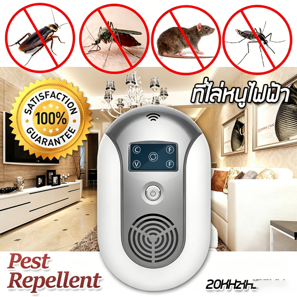 【ส่งจากกรุงเทพ】พรุ่งนี้life Plug-in Ultrasonic Pest Repellent แบบพกพาไฟฟ้ายุง Rat Repeller คงที่หรือตัวแปรความถี่กระพริบแสงเมาส์ควบคุมค้างคาวแมลงสาบ Fly