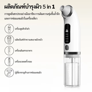 GOKOCO เครื่องดูดสิวเสี้ยนสำหรับมือใหม่ ระบบน้ำและออกซิเจน 4 ระดับแรงดูด 6 หัวดูด กำจัดสิวหัวดำ ทำความสะอาดรูขุมขน ทำความสะอาดผิวหน้า