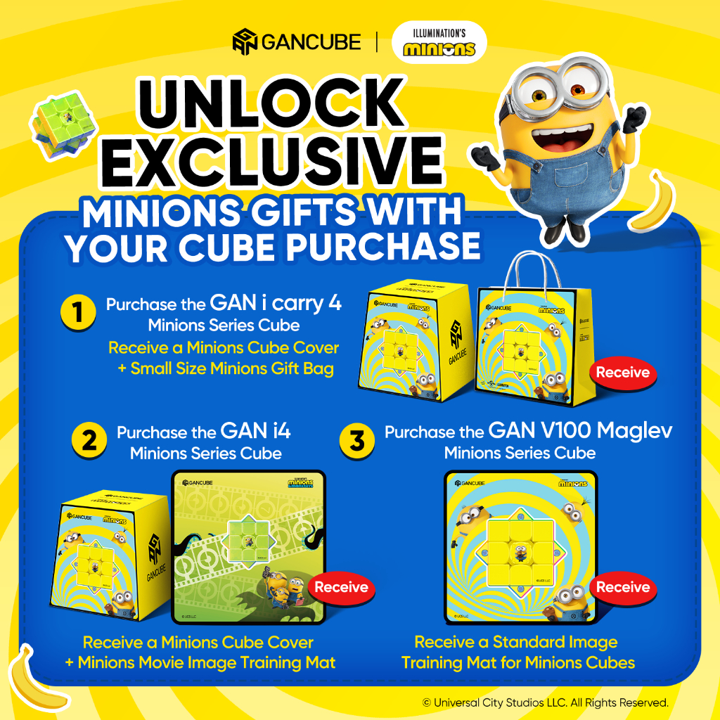 Minions Series Peripheral Gifts Cube Cover Training Mat สําหรับ GAN CUBE