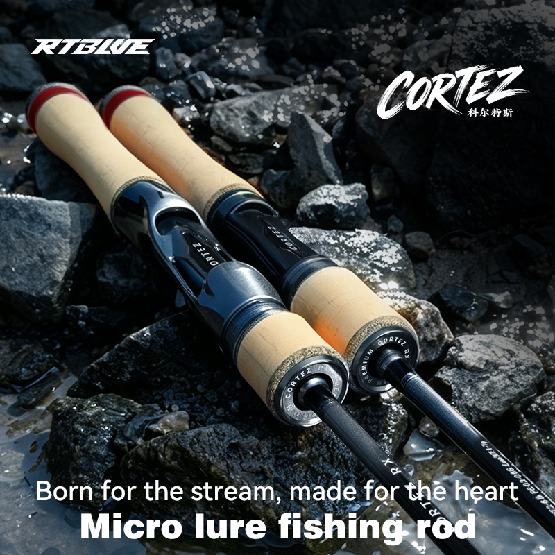 BEARKING RTBLUE CORTEZ Micro Lure Fishing Rod 163 ซม.Ultralight Carbon Rod 2 ชิ้น 1-7g Spinning Baitcasting