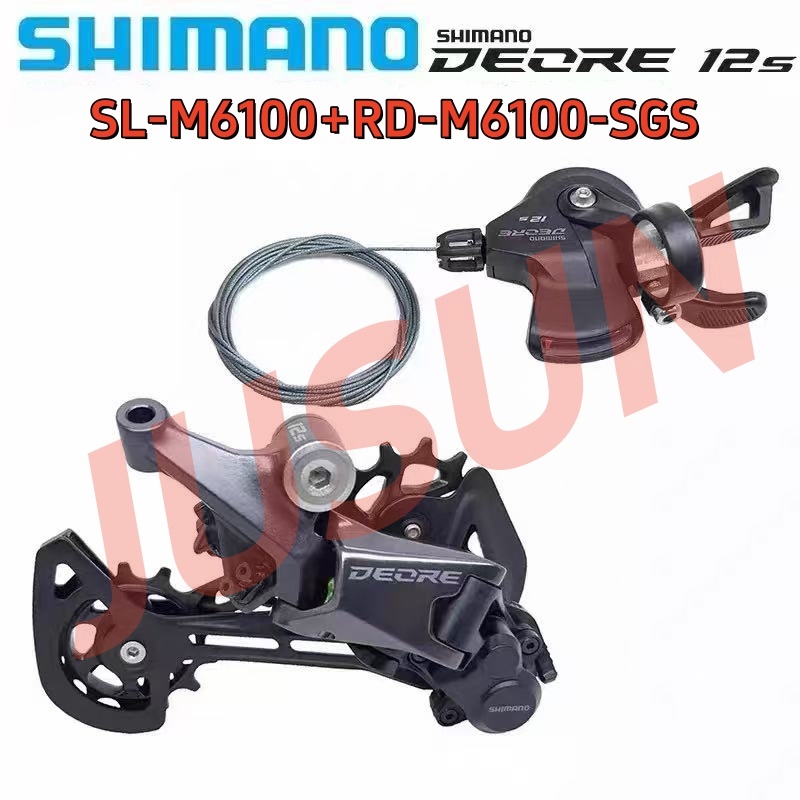 Shimano Deore M6100 1X12 Speed Groupset MTB M6100 Shifter Lever RD M6100 SGS ด้านหลัง Derailleur จัก