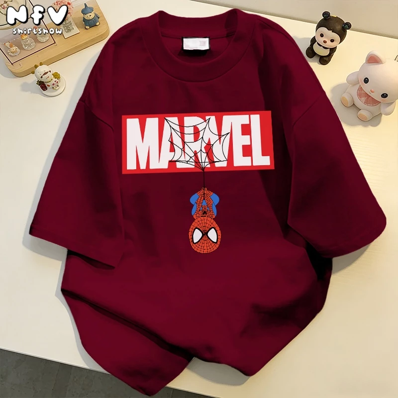 【จัดส่ง 24 ชั่วโมง】NFV เสื้อยืด Spider-Man รุ่นใหม่ ทรงหลวม ผ้าฝ้าย ระบายอากาศ ฤดูร้อนใส่สบาย YG499