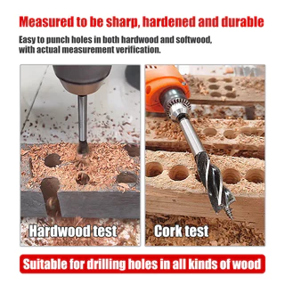 10-25 มม. ไม้เจาะสี่ขอบไม้เปิดชุด ล็อคประตูรีมเมอร์เจาะสี่ร่องรีมเมอร์ Hexagon Handle ลิ้นชักเปิดหลุม