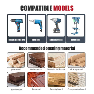 10-25 มม. ไม้เจาะสี่ขอบไม้เปิดชุด ล็อคประตูรีมเมอร์เจาะสี่ร่องรีมเมอร์ Hexagon Handle ลิ้นชักเปิดหลุม
