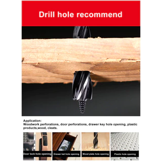 10-25 มม. ไม้เจาะสี่ขอบไม้เปิดชุด ล็อคประตูรีมเมอร์เจาะสี่ร่องรีมเมอร์ Hexagon Handle ลิ้นชักเปิดหลุม