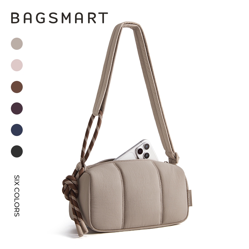 BAGSMART กระเป๋าสะพายข้างผู้หญิง Crossbody Bag ปรับสายได้ สะพายไหล่และถือได้ มีหลายช่อง น้ำหนักเบา กันละอองน้ำ