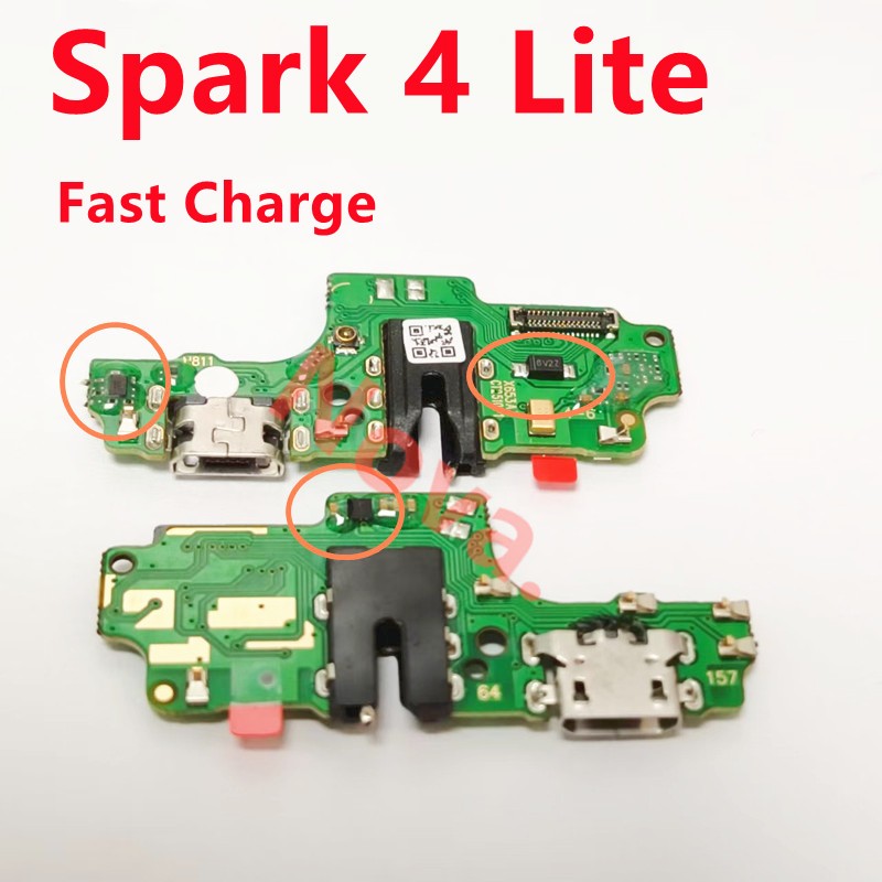 Fast Charging สําหรับ Tecno Spark 4 Lite BB4K / KC8S USB Charger Dock พร้อม IC Connector โทรศัพท์มือ