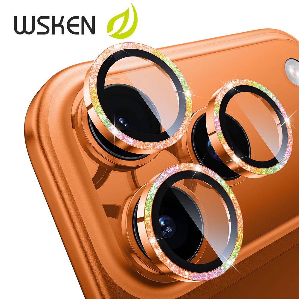 WSKEN ฟิล์มกล้อง for iPhone 17ProMax 16ProMax แหวนเลนส์อัลลอยด์ กันรอย โหมดถ่ายภาพดั้งเดิม สำหรับ ไอโฟน 15ProMax 14ProMax 17 Pro ฟิล์ม เลนส์กล้อง สีสันสดใส อิฐสะท้อนแสง