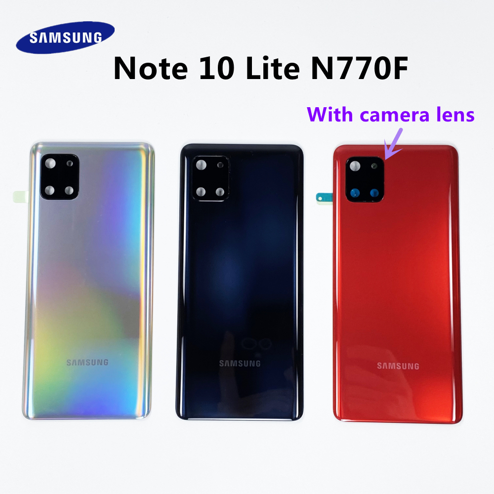 เปลี่ยนสําหรับ SAMSUNG Galaxy Note 10 Lite N770 N770F/DS ฝาหลังประตูด้านหลังกรณี