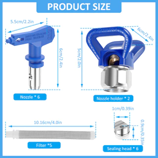 13 ชิ้น Airless หัวฉีดสี Reversible Paint Sprayer เคล็ดลับสีเครื่องอะไหล่หัวฉีด Guards Filters