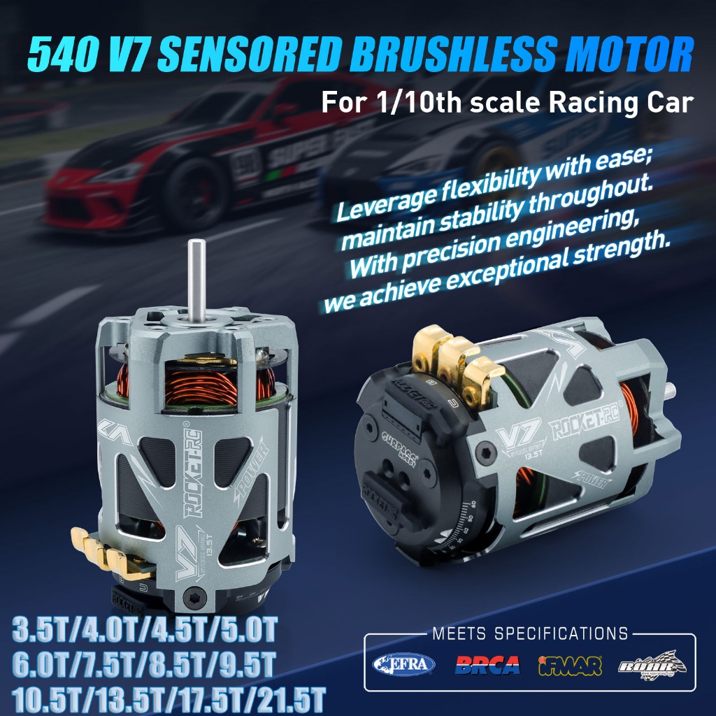 SURPASS HOBBY Rocket-RC 540 V7 Sensored มอเตอร์ไร้แปรงความเร็วสูง 3.5T/4.0T/4.5T/5.0T/6.0T/7.5T/8.5T