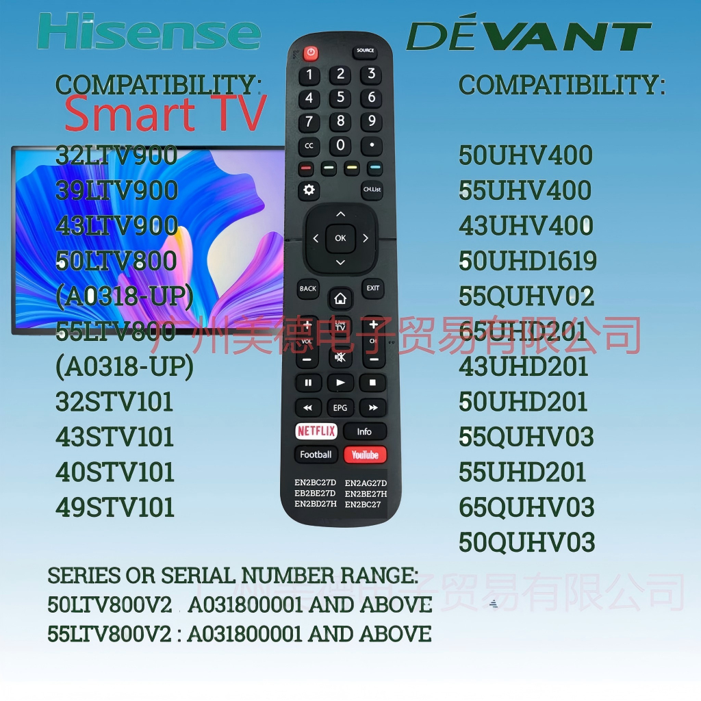 Devant Hisense EN2AG27D สําหรับ EN2AL27H EN2H27D EN2BC27 EN2A27 EN2H27 EN2H27HS EN2BD27H EN2H27B EN2