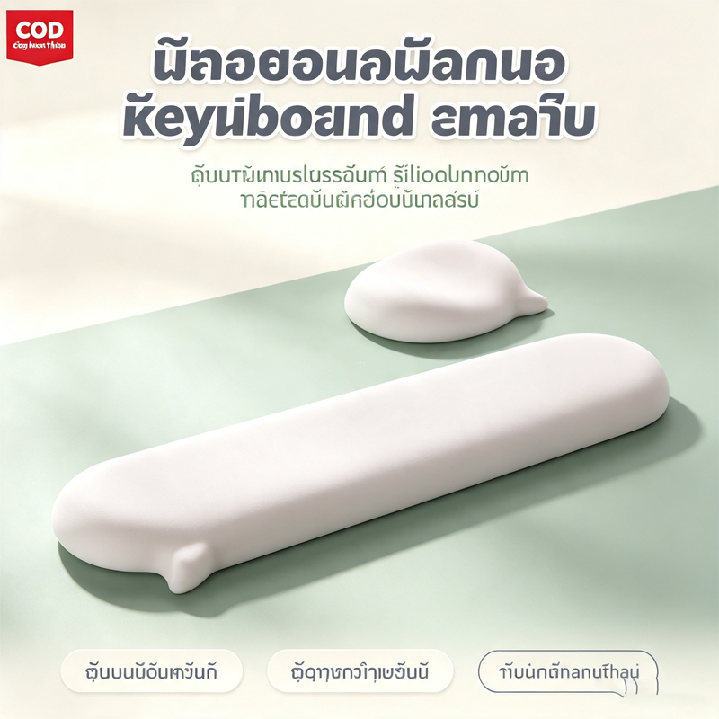 COD เบาะรองข้อมือ คีย์บอร์ด เมาส์ ออกแบบตามหลักสรีรศาสตร์ ซิลิโคนนุ่ม บรรเทาอาการปวดข้อมือ อุปกรณ์สำนักงาน