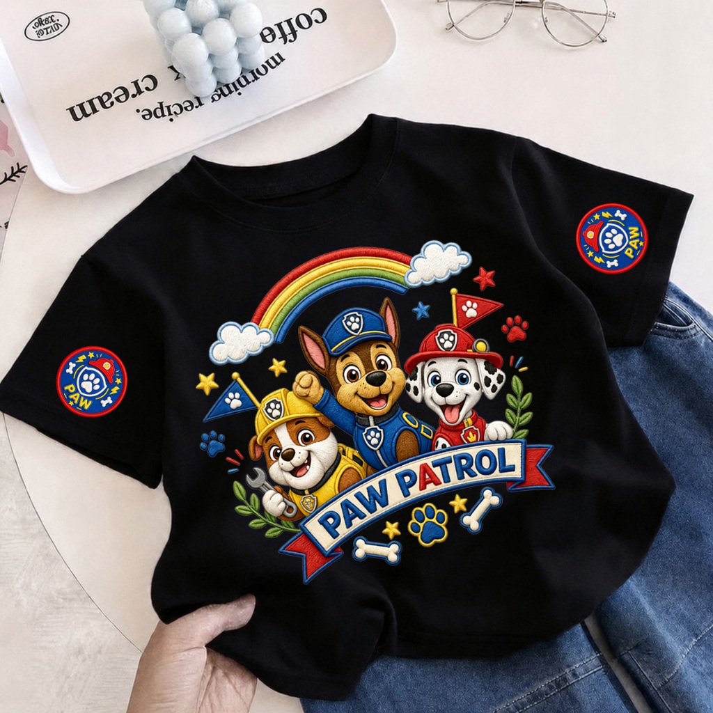 【จัดส่งภายใน 24 ชม.】Paw Patrol เสื้อยืดเด็กแขนสั้น ลายการ์ตูน ผ้านุ่ม ใส่สบาย อายุ 3-12 ปี