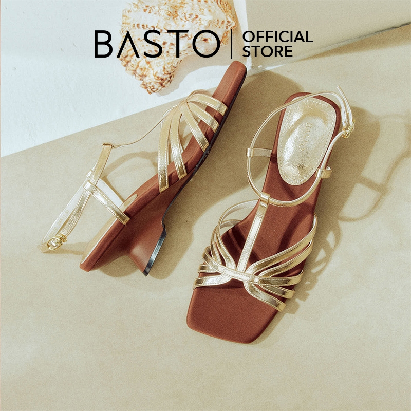 BASTO Women's Thick Heels Gladiator Sandals รองเท้าแตะผู้หญิง รองเท้าแตะส้นสูง F0210