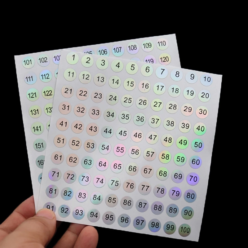 Blowgentlywind 1-1000 รอบกันน้ําเล็บจํานวนสติกเกอร์ป้ายดิจิตอล Self กาวตัวเลข BGW
