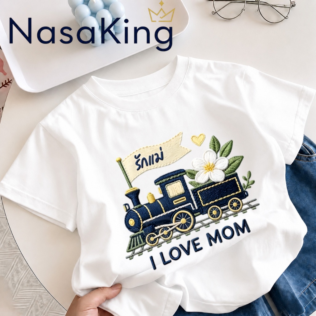【จัดส่งภายใน 24 ชม.】เสื้อยืดเด็กวันแม่ ลายการ์ตูนน่ารัก ของขวัญแทนความรักถึงคุณแม่ ผ้านุ่ม น้ำหนักเบา