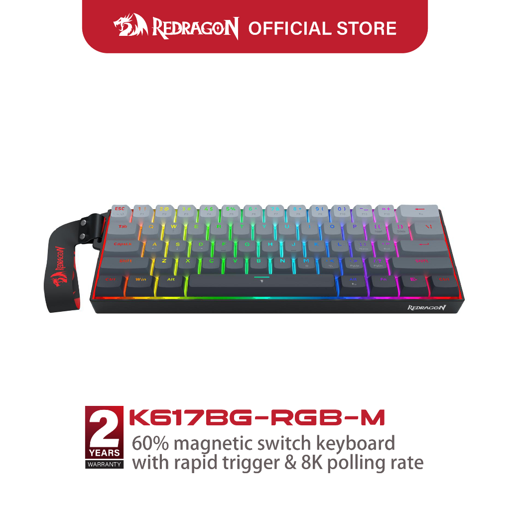 Redragon FIZZ K617 GGB คีย์บอร์ดเกมกลแบบมีสาย 60% 61 คีย์ RGB Backlight Hyper-Fast Actuation เฉพาะ H