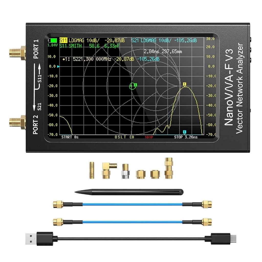 SEESII NanoVNA-F V3 Vector Network Analyzer 1MHz-6GHz | เครื่องวิเคราะห์เสาอากาศ VNA ขนาด 4.3" สําหร