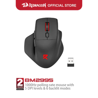 Redragon BM-2995 Tri-Mode Wireless Gaming Mouse Ergonomic Full ขนาด 12800 DPI RGB ชาร์จบลูทูธเมาส์สําหรับมือขนาดใหญ่