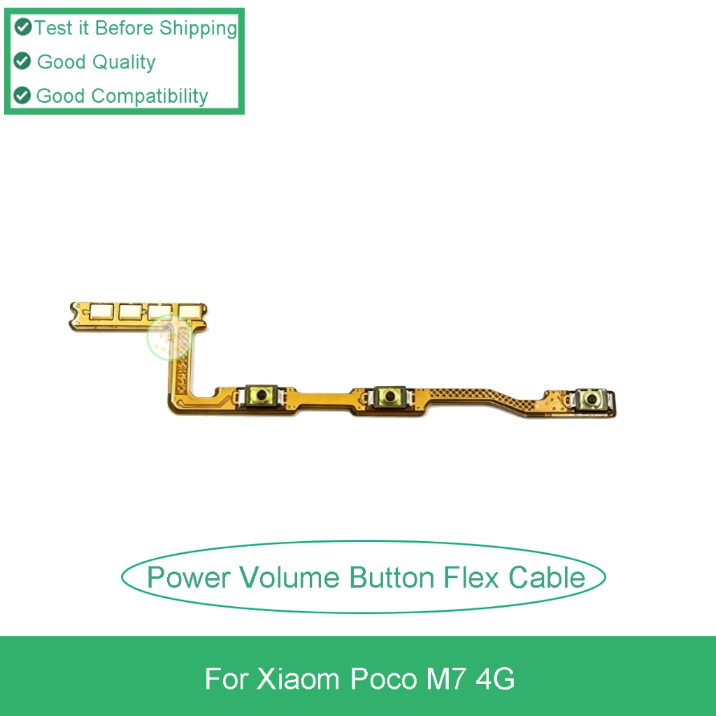 ปุ่มปรับระดับเสียงไฟ Flex Cable สําหรับอุปกรณ์เสริม Xiaomi Poco M7 4G และซ่อมแซม