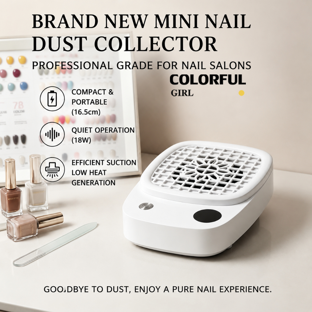 เครื่องดูดฝุ่น 18W เครื่องดูดผงตะไบเล็บ Nail Dust Collector เครื่องฝุ่นทำเล็บ แรงดูดสูง เสียงเงียบ พกพาสะดวก พร้อมแผ่นกรองฝุ่น สำหรับร้านทำเล็บและมือใหม่