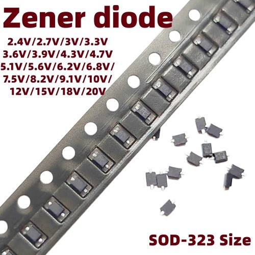 100PCS SMD Zener ไดโอด MM3Z Series SOD-323 (0805) 2V ~ 62V แรงดันไฟฟ้า Stabilizer ไดโอด 2V / 2.4V / 
