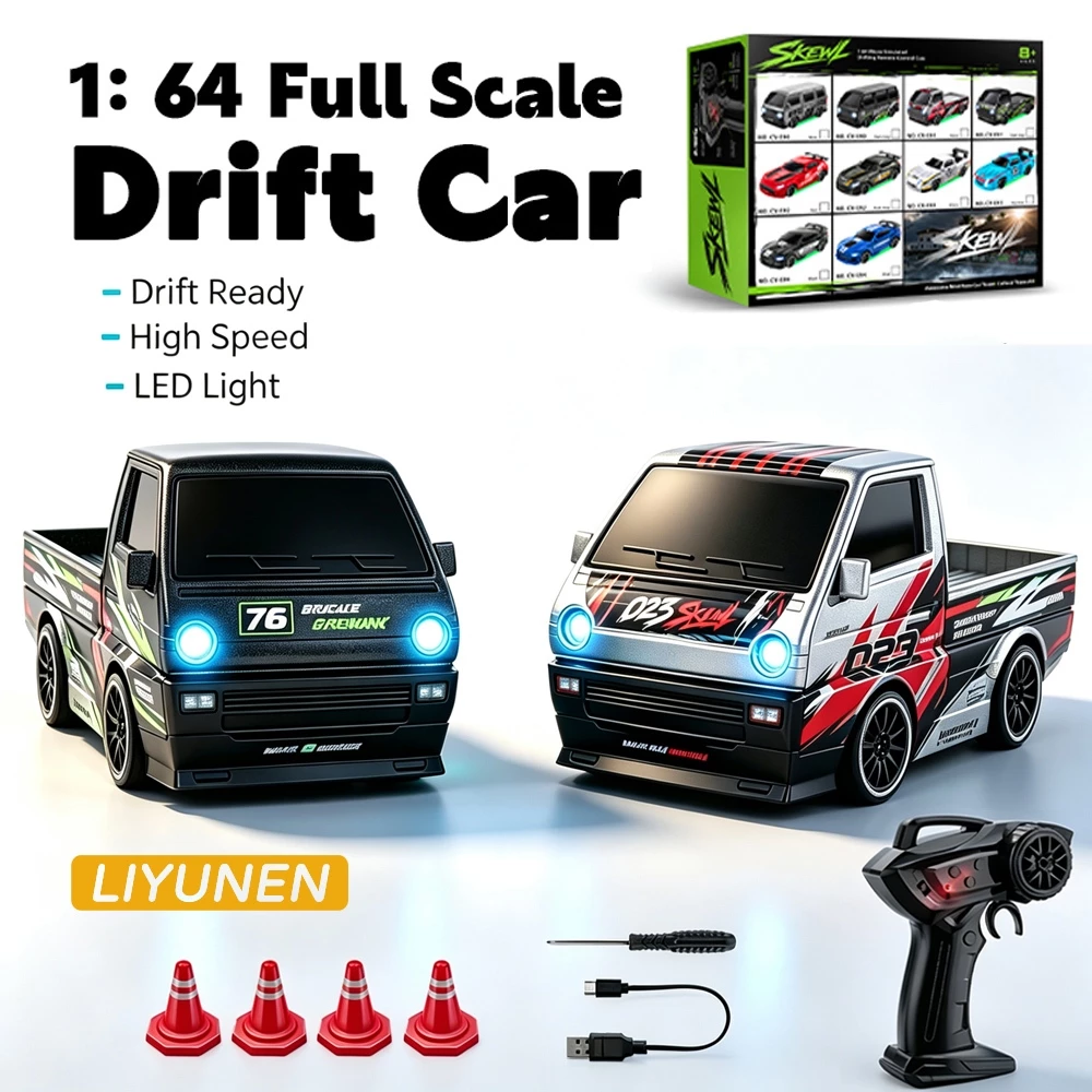 ใหม่ 1/64 Mini Drift รถคันเร่งเต็มรูปแบบเดสก์ท็อปรีโมทคอนโทรล 4WD Racing Micro Card Van GTR รุ่นของเล่นเด็กของขวัญ