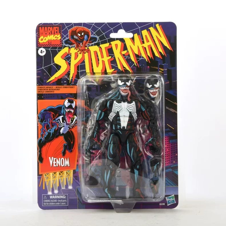 Hasbro Marvel Legends Venom SDCC Limited Retro Snap Card & Action Figure
