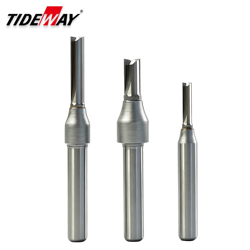 Tideway ดอกกัดมิลลิ่ง ก้าน 1/4 นิ้ว 2 ฟลุต TCT สําหรับแกะสลักไม้ CNC