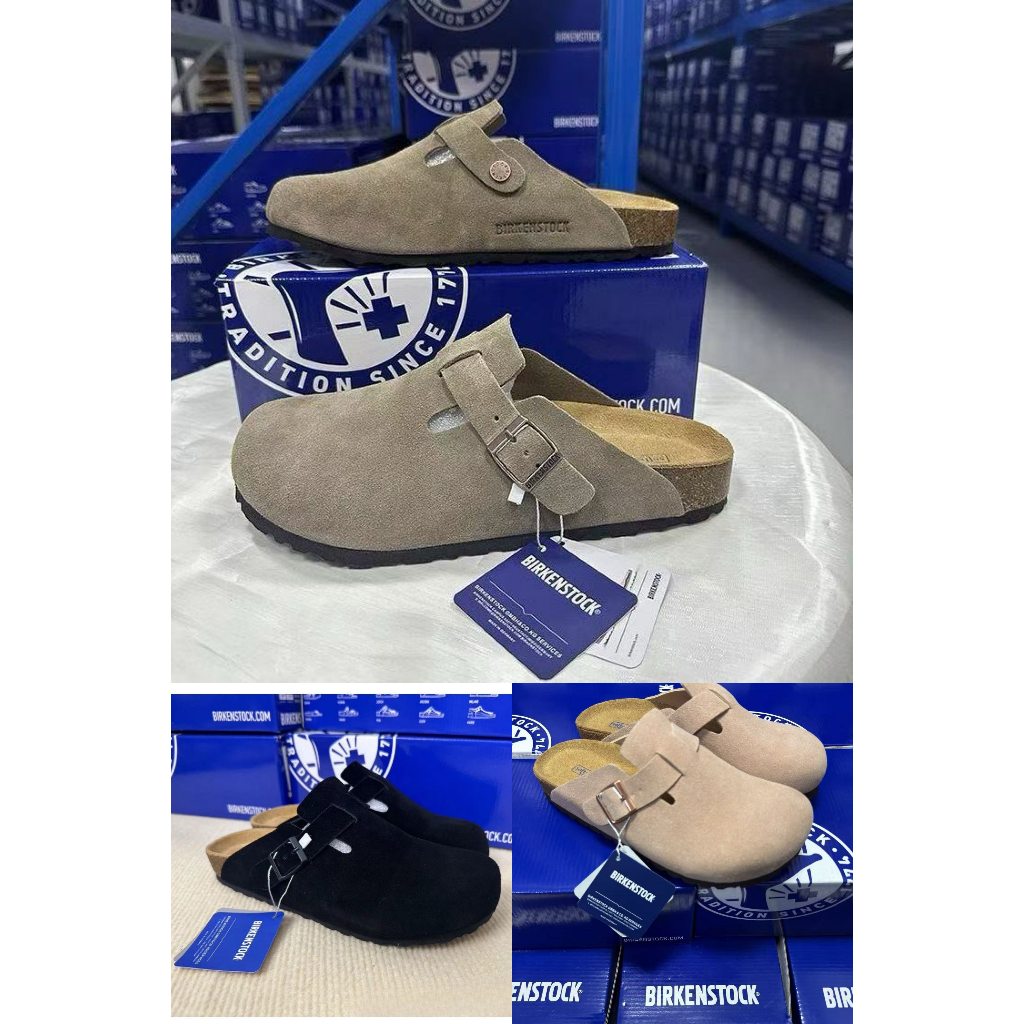 "BIRKENSTOCK Boston Soft Footbed – พร้อมส่ง หนังแท้เท้านิ่มมีหนุนอุ้งเท้า (คืนเงินเต็มไม่หนังแท้ รับเก็บเงินปลายทางค่ะ)"