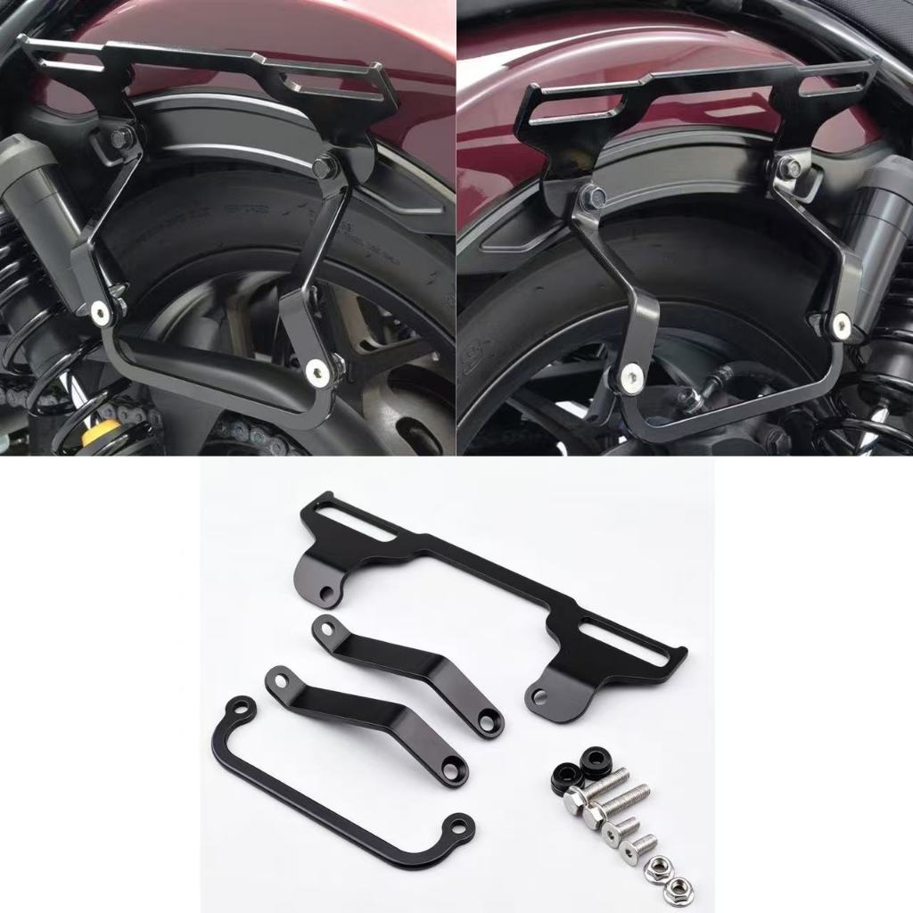 รถจักรยานยนต์ด้านเดียว Saddlebag สนับสนุนวงเล็บ,เหล็กคาร์บอนกระเป๋าเดินทาง Mount สําหรับ Honda Rebel