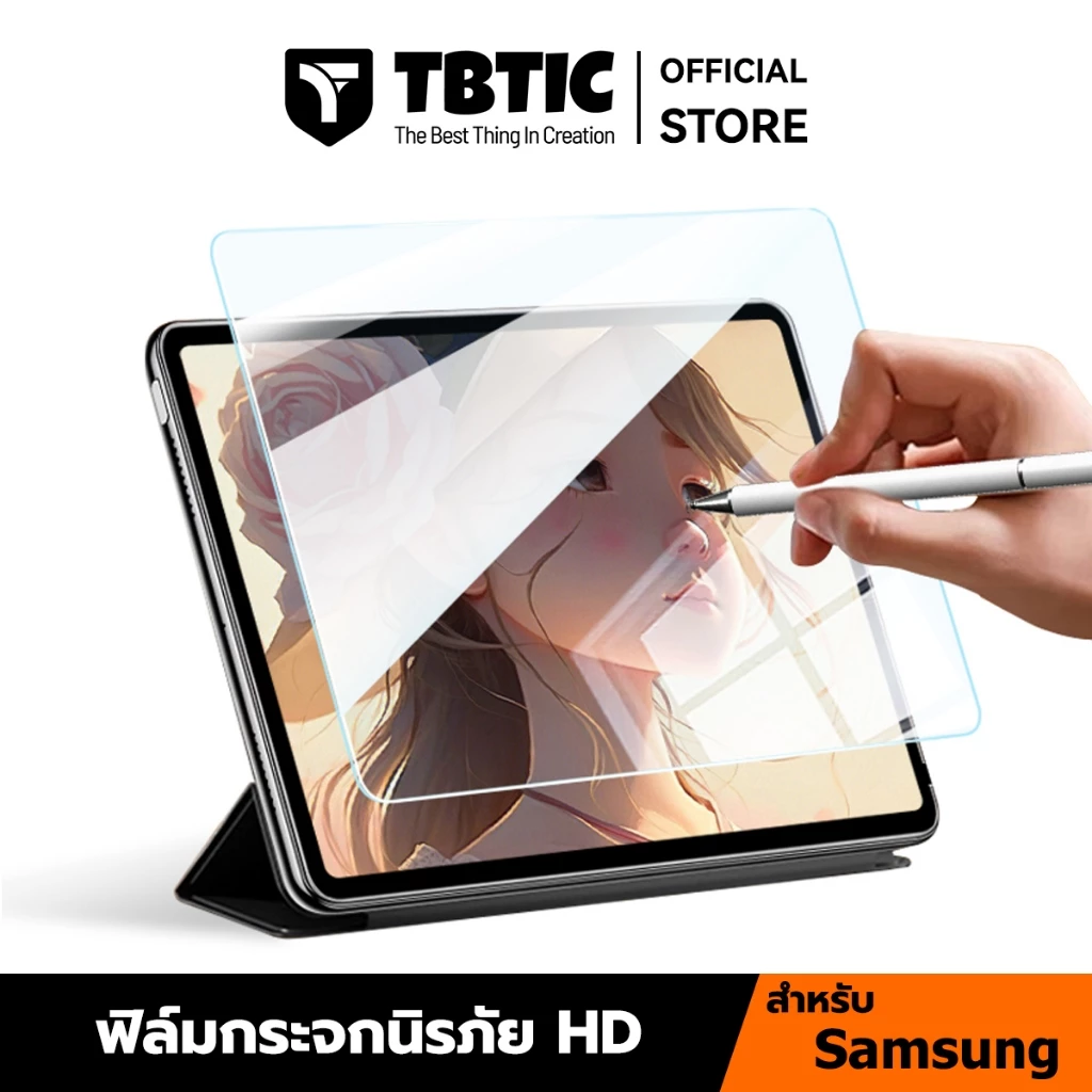 TBTIC ฟิล์มกระจกนิรภัย HD 9H สำหรับ Samsung Galaxy Tab S10 S9 S8 S7 FE A9+ A9 A11+ A11 S6 Lite