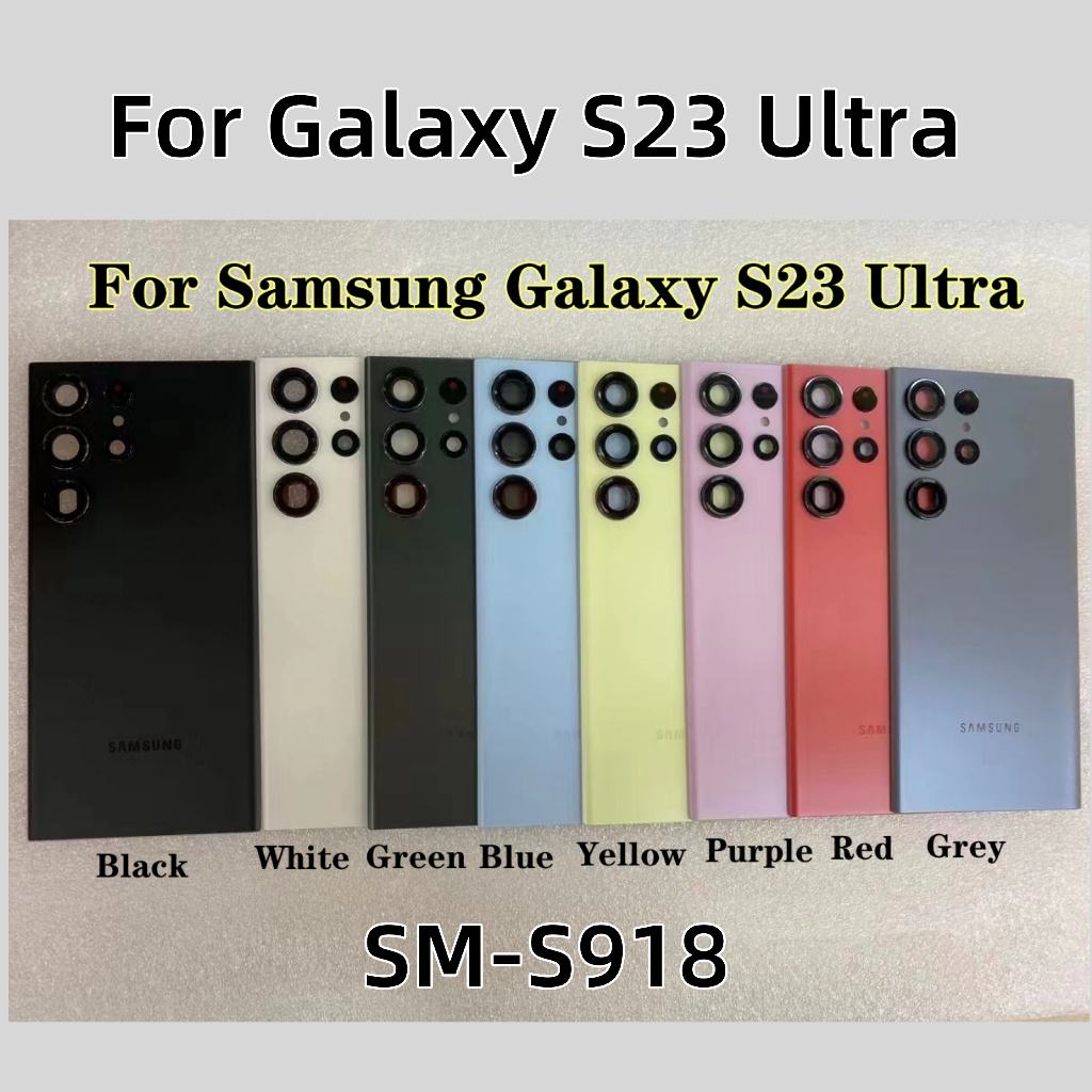 สําหรับ Samsung Galaxy S23 Ultra ฝาหลังแบตเตอรี่ประตูด้านหลังสําหรับ SM-S918B SM-S918U S918W