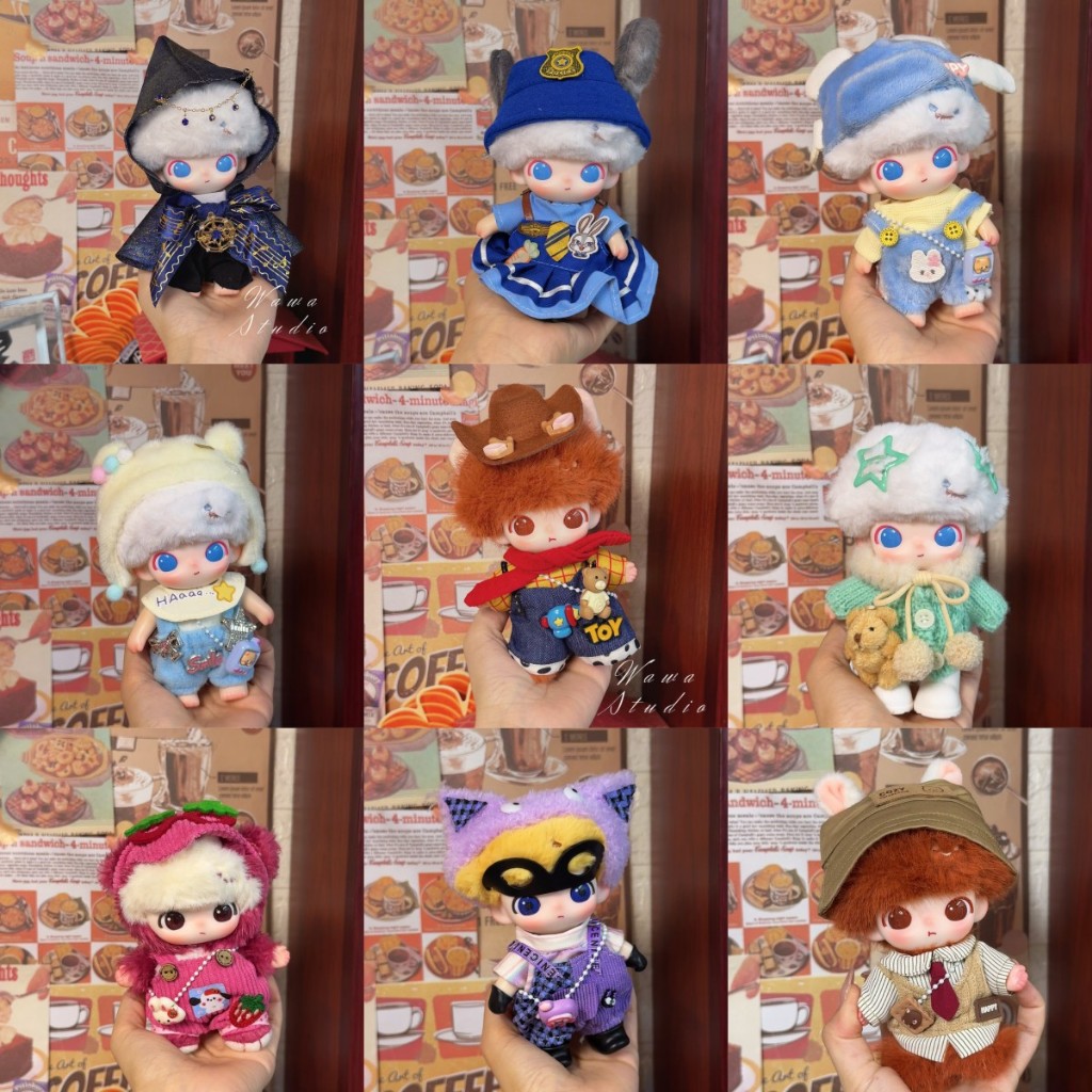 ((เฉพาะเสื้อผ้าเด็ก) dimoo Pixar Series เสื้อผ้าเด็ก 17 ซม. หมีสตรอเบอร์รี่ Woody Xiaomi Red Panda Meimei เสื้อผ้าน่ารักสูทแต่งตัวเปลี่ยน