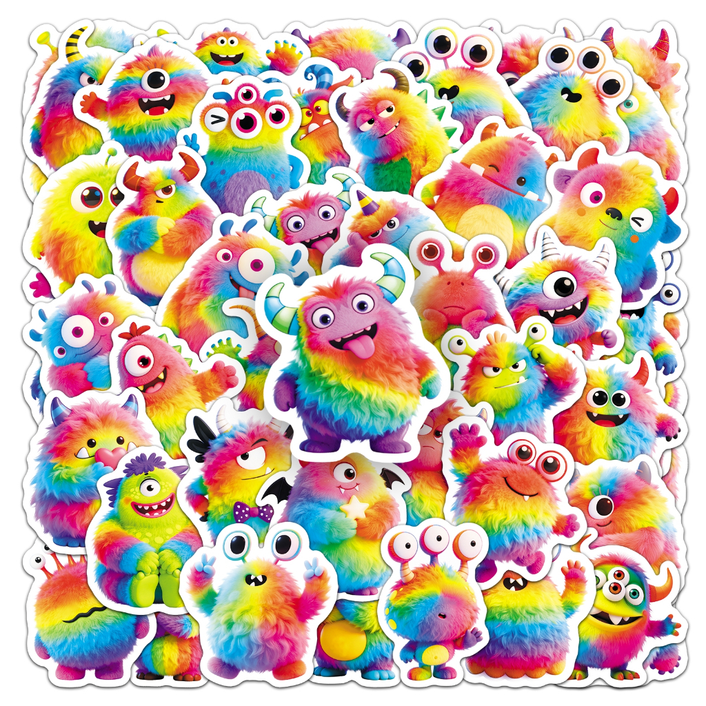 น่ารัก50ชิ้นสายรุ้งมอนสเตอร์สติ๊กเกอร์สําหรับโทรศัพท์แล็ปท็อปสมุดภาพศิลปะหมวกกันน็อคสติ๊กเกอร์กราฟฟิตีกันน้ํา ทําเอง