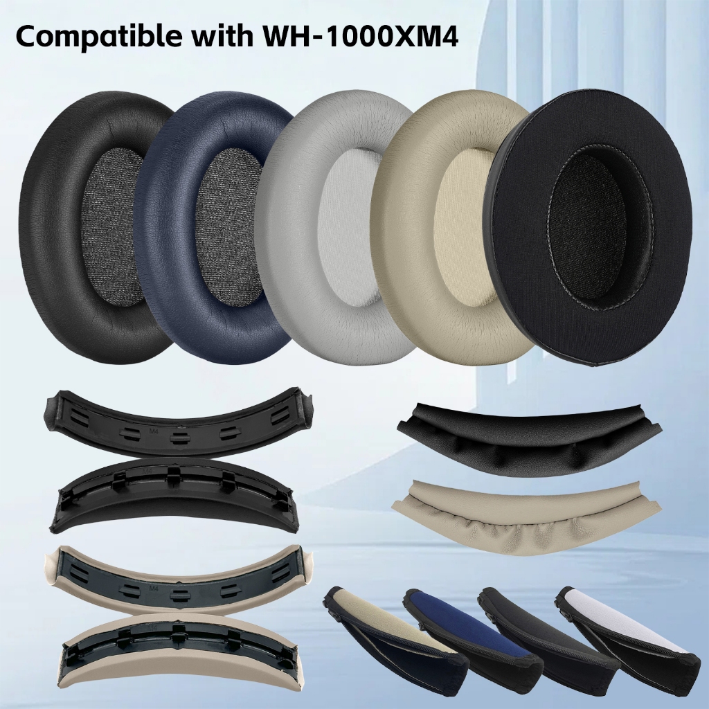 1 คู่แผ่นรองหูฟังสําหรับ Sony WH-1000XM4 WH 1000XM4 หูฟัง Earpads แถบคาดศีรษะเบาะฟองน้ํา Earmuffs