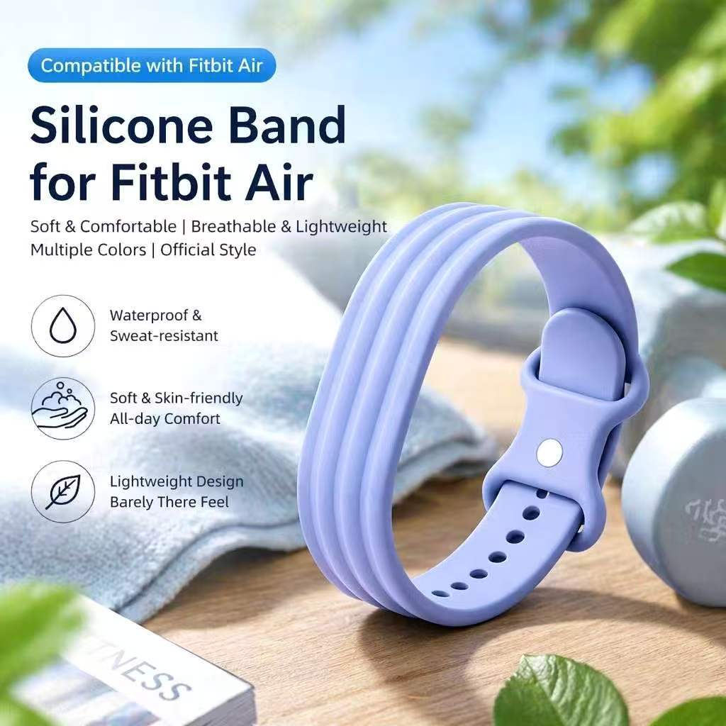 18 # สีซิลิโคนสําหรับ Google Fitbit Air ซิลิโคน Band ปรับ Soft Perforated Strap สายรัดข้อมือกีฬากันน้ําสําหรับฟิตเนสเดินป่าวิ่ง + สายชาร์จ