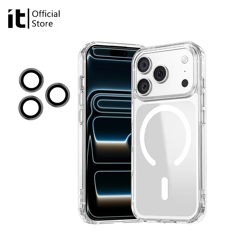 [it] เคสสำหรับ iPhone 17 Pro Max 16 15 Plus 14 13 12 11 เคสใสแม่เหล็ก กันกระแทก คุณภาพทนทานสูง ป้องกันรอยนิ้วมือ ป้องกันเหลือง