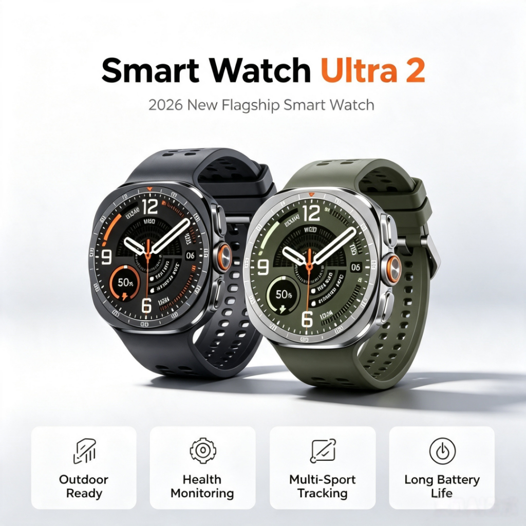 2026 สมาร์ทวอท์ช Ultra2 47 มม.W9 Galaxy ultra 2 SOS เข็มทิศบลูทูธโทรสําหรับ Man Woman กีฬากลางแจ้ง S