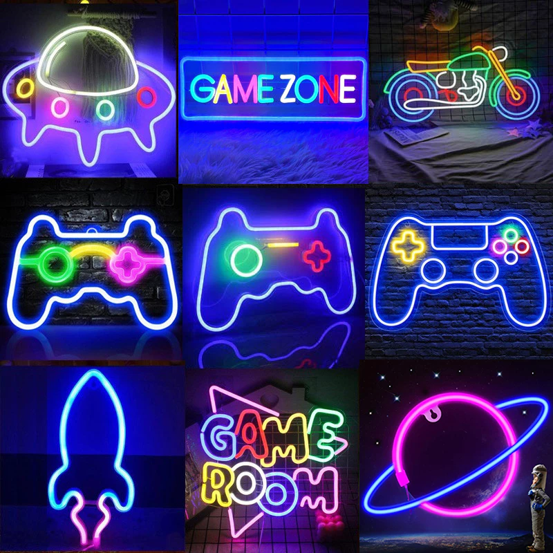 【ส่งเร็ว】ป้ายไฟนีออนตกแต่งห้องเกมมิ่ง ป้ายรูปจอยเกมไฟไอคอน Playstation โคมไฟนีออน อะคริลิค ไล่โทนสี สีสันสดใส สําหรับตกแต่งห้องเล่นเกม